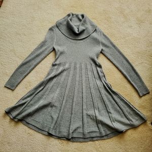 Calvin Klein Gray Silver Metallic sweater dress